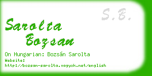 sarolta bozsan business card