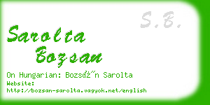 sarolta bozsan business card